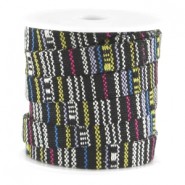 Aztec koord 10mm plat Multicolor zwart geel